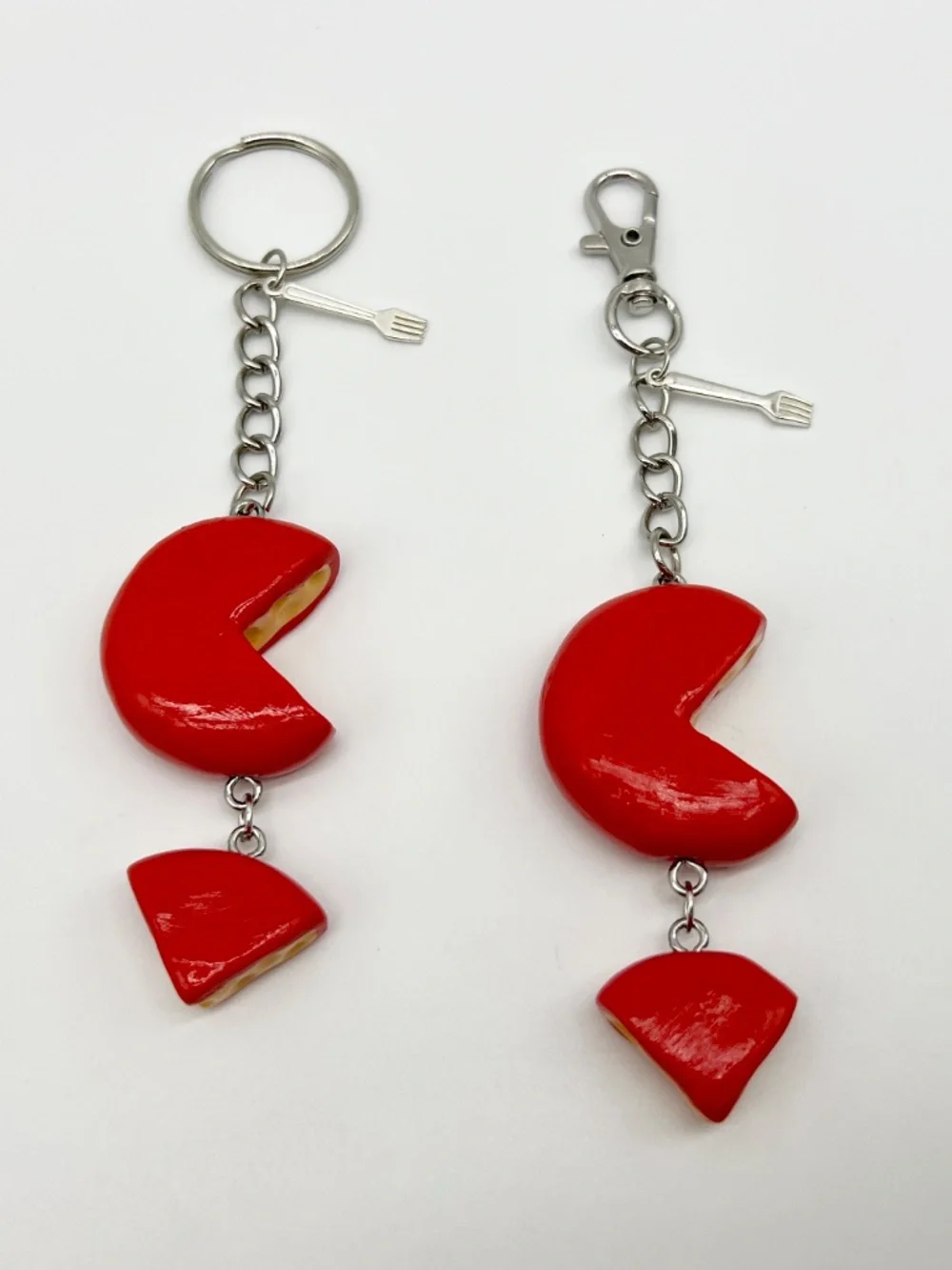 Brie & Gouda Cheese Keychain or Bag Clip | Handmade Cheese Rounds Accessory